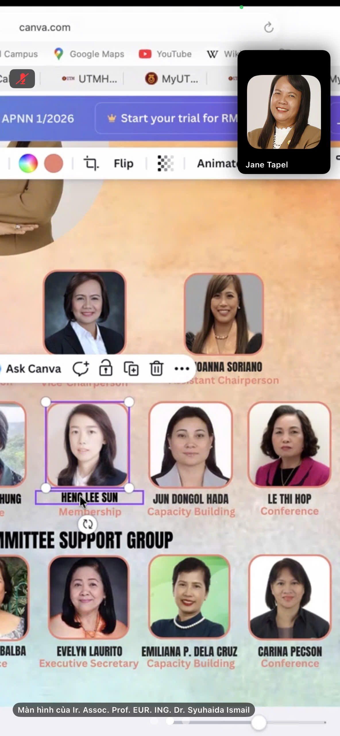   Thành viên Uỷ ban Chuyên môn của APNN (nhiệm kỳ 2024-2026)  