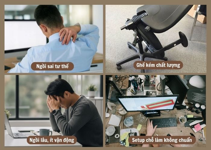 Nguyên do phổ biến khiến dân văn phòng bị đau lưng, mỏi cổ