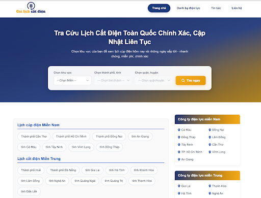 Coi Lịch Cắt Điện: Coi lịch điện các địa phương sau sáp nhập