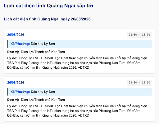 Thông tin từng địa bàn rõ ràng, dễ theo dõi