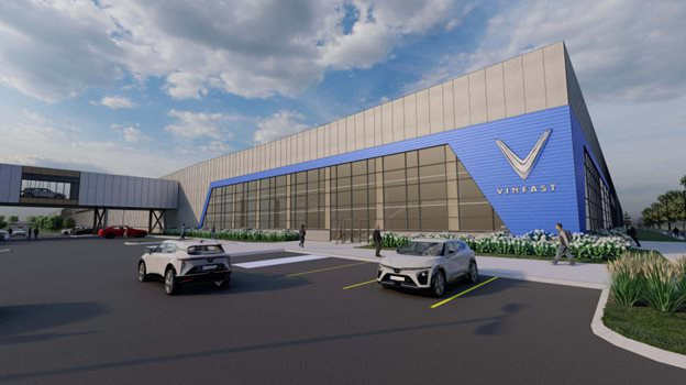 Ảnh đồ họa cơ sở sản xuất của VinFast tại bang North Carolina, Mỹ.