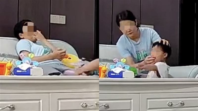 Bảo mẫu có hành vi bạo hành và không cho em bé ăn đầy đủ. Ảnh: Baidu