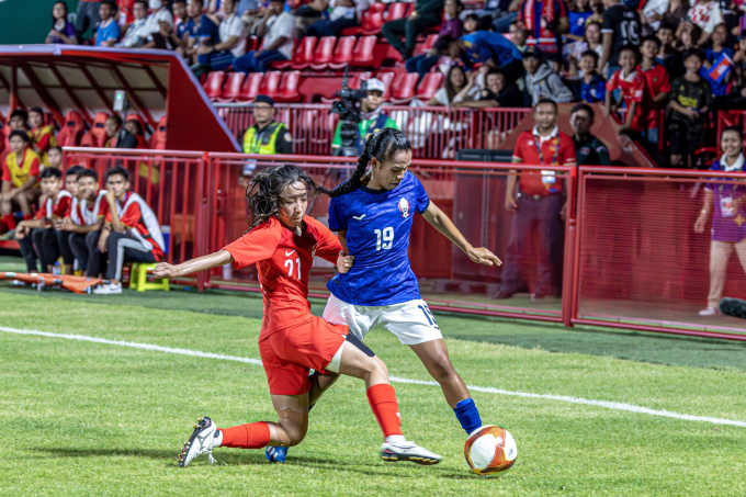 Tuyển nữ Campuchia (áo xanh) rút lui khiến chủ nhà Trung Quốc phải đưa ra thay đổi trước khi môn bóng đá nữ tại Asiad khởi tranh.