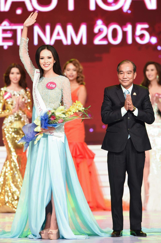 Sang Lê tại cuộc thi Hoa hậu Hoàn vũ Việt Nam 2015.