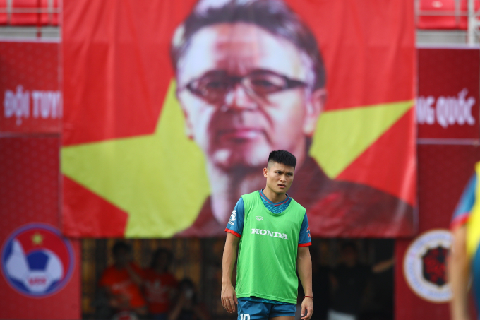 Tuấn Hải là nhân tố được HLV Troussier trao niềm tin suốt thời gian qua, và tiền đạo này cũng đền đáp xứng đáng bằng việc ghi 2 trong số 4 bàn thắng của tuyển Việt Nam trong 6 trận gần nhất. (Ảnh: Như Đạt)