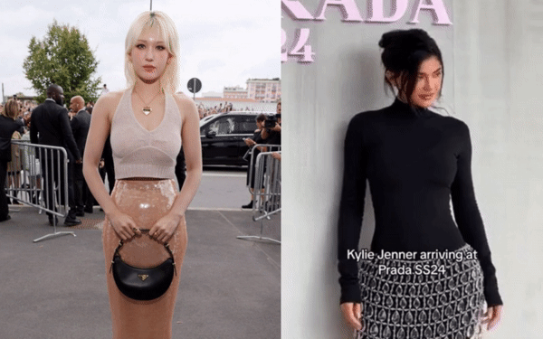 Somi hoá búp bê, Sana khoe visual “tiên tử' đọ sắc cùng Kylie Jenner tại show diễn Prada