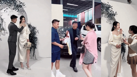 'Team qua đường' bắt gặp Quang Hải và Chu Thanh Huyền ở showroom ô tô, vóc dáng nàng WAG qua cam thường có còn cuốn hút như ảnh cưới?