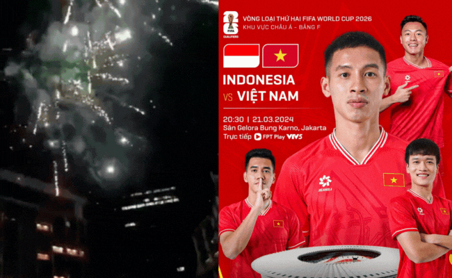 CĐV Indonesia 'chơi xấu', bắn pháo hoa hướng về khách sạn của đội tuyển Việt Nam nhằm 'phá' giấc ngủ của cầu thủ