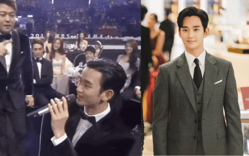  Kim Soo Hyun hết bị 'vợ tài phiệt' dí lại phải hát ca khúc khó đỡ tại lễ trao giải: Hình tượng nam thần còn đâu?
