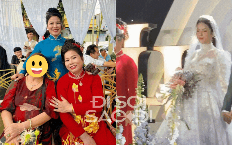 Mẹ vợ Quang Hải dập tan tin đồn 'kém vui' ngày gả con gái qua 1 khoảnh khắc với bà thông gia phía dưới sân khấu