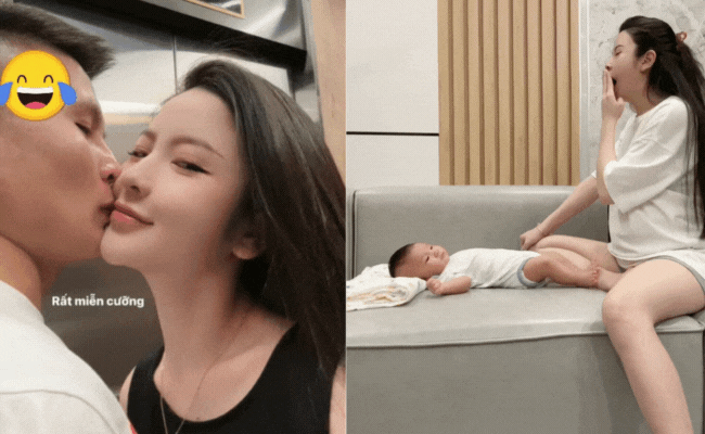 Quang Hải miễn cưỡng hôn vợ trong thang máy, dáng vẻ mẹ bầu Chu Thanh Huyền chuẩn bị cho ngày nuôi con mọn gây chú ý