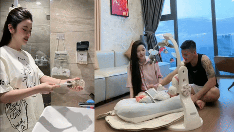 Chu Thanh Huyền bị nhắc nhở vì hành động sai lầm khi chăm con, lên tiếng giải thích tiện thể 'flex' Quang Hải đảm đang chăm con