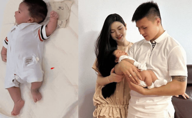 Con trai hơn 1 tháng tuổi bị 'soi' vết bớt ở chân, Chu Thanh Huyền đáp lời khéo léo tiện thể 'flex' về Quang Hải
