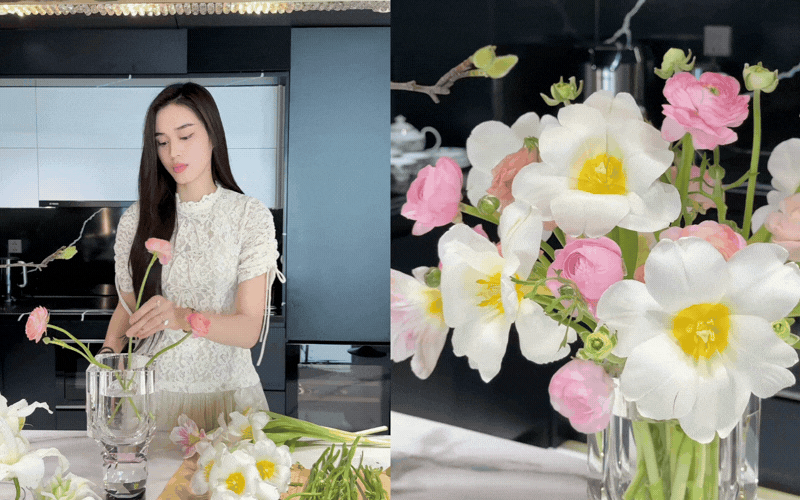 Tết này thử cắm hoa mao lương 'nghìn lớp' giống Hoa hậu Đỗ Hà: Vừa túi tiền lại sang chảnh hút tài lộc