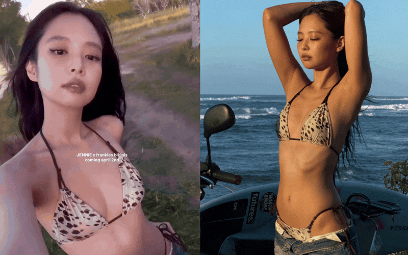 Mặc jeans rách ra biển: Phải size ngực giống Jennie mới đu được