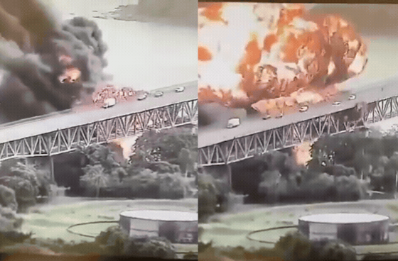 Đám cháy lớn nhấn chìm cây cầu biểu tượng ở Panama, nhiều người thương vong