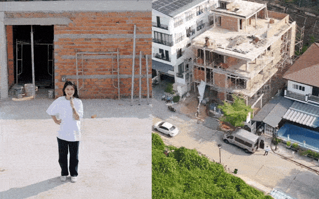 TikToker 23 tuổi khoe xây nhà trên mảnh đất 400m2 hướng mặt ra biển, mới nhìn phần thô netizen khẳng định: Đây là villa chứ nhà gì!