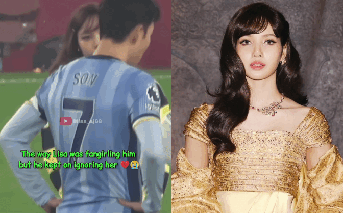 Clip sốc: Lisa (BLACKPINK) lộ vẻ bẽ bàng vì bị Son Heung Min phớt lờ, xem như người vô hình trên sân vận động