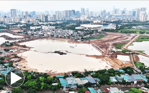 Khung cảnh 'khó tin' ở dự án 1.166 tỷ đồng thi công khẩn cấp, giúp ‘giải cứu’ Hà Nội trước mùa mưa bão