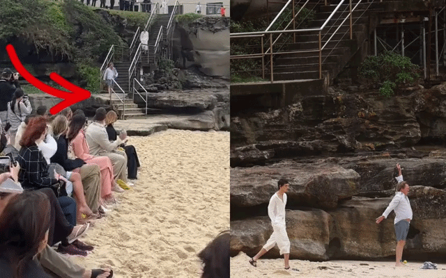 Người đàn ông đi bơi vô tình lạc vào sàn catwalk: Giật sạch spotlight của dàn mẫu, được kênh truyền hình mời đến phỏng vấn