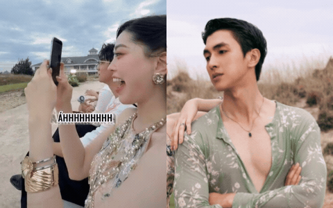 Phương Nga ngắm trai 6 múi không chớp mắt bị Bình An bắt tại trận 