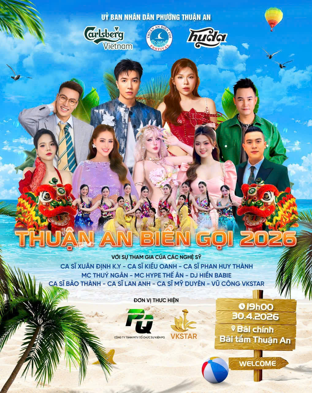 Dàn nghệ sĩ đổ bộ về biển Thuận An