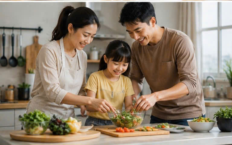 Khi việc nhà và chăm sóc gia đình được chia sẻ, phụ nữ có thêm thời gian cho bản thân và những hoạt động mình yêu thích. (Ảnh minh họa do AI tạo)
