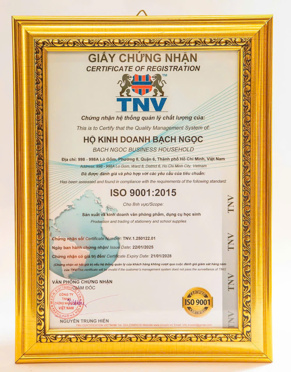 Văn phòng phẩm - Bút Bi Thiên Lộc hiện áp dụng hệ thống quản lý chất lượng ISO 9001:2015