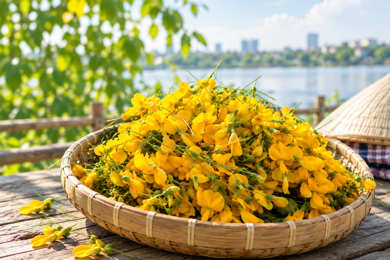 Bông điên điển mùa nước nổi miền Tây.