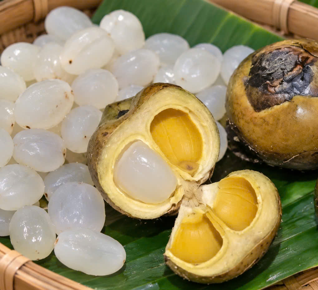 Hạt đác sau sơ chế có màu trắng sáng, hình dáng nhỏ, khi chế biến có độ giòn và dẻo đặc trưng