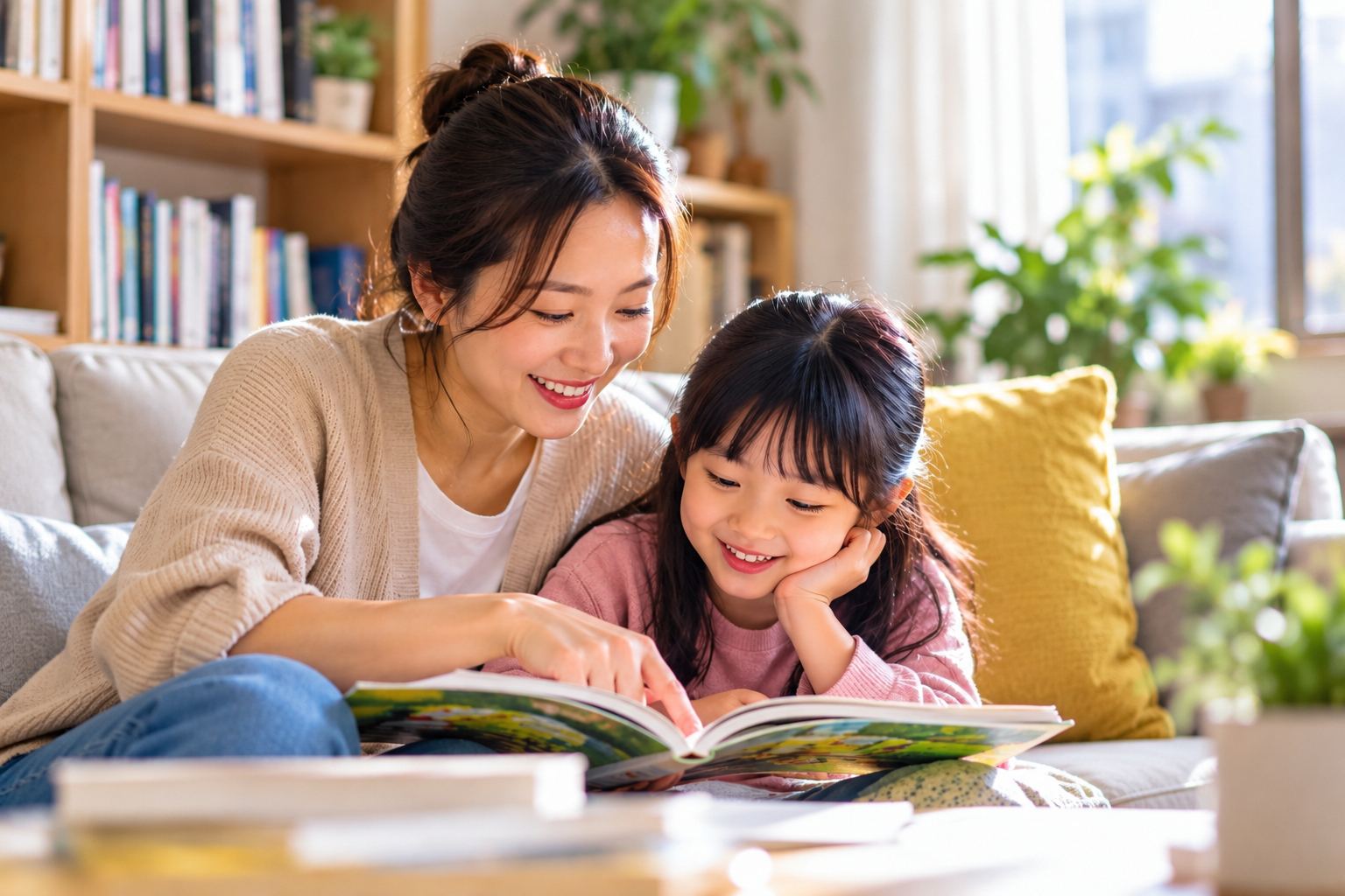 Việc học của trẻ có thể bắt đầu từ những khoảnh khắc cùng đọc sách, trò chuyện và khám phá kiến thức với cha mẹ. Ảnh minh họa