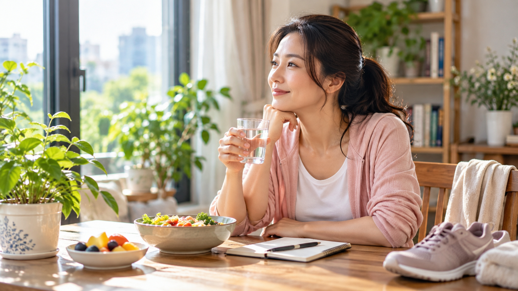 Chăm sóc sức khỏe không chỉ là theo dõi cân nặng mà còn chú ý đến dinh dưỡng, vận động, giấc ngủ và những thay đổi của cơ thể. Ảnh minh họa