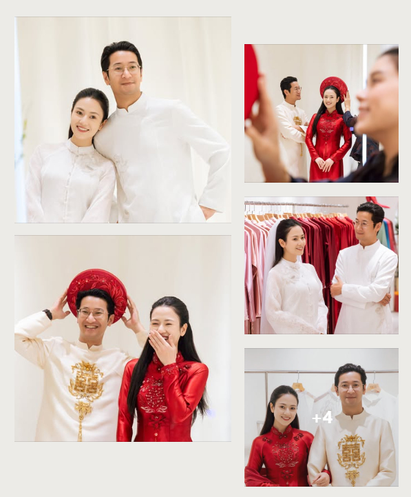 Việt Hoa chia sẻ hình ảnh đi thử áo cưới cùng dòng status: 