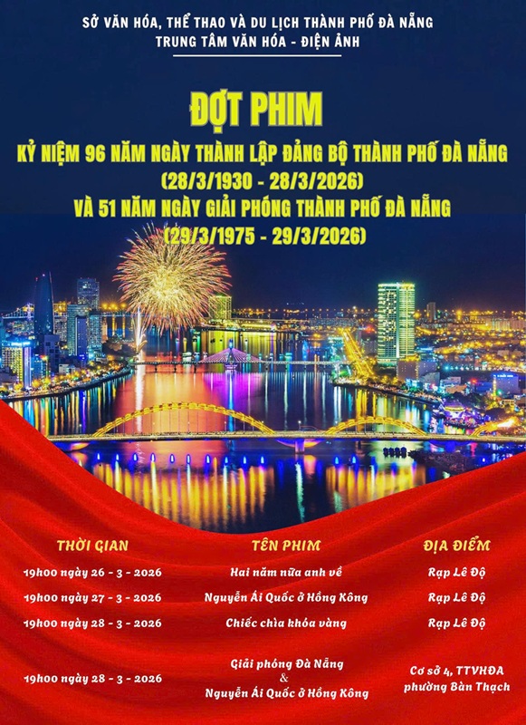 Từ ngày 26-29/3, người dân và du khách Đà Nẵng đón tin cực vui