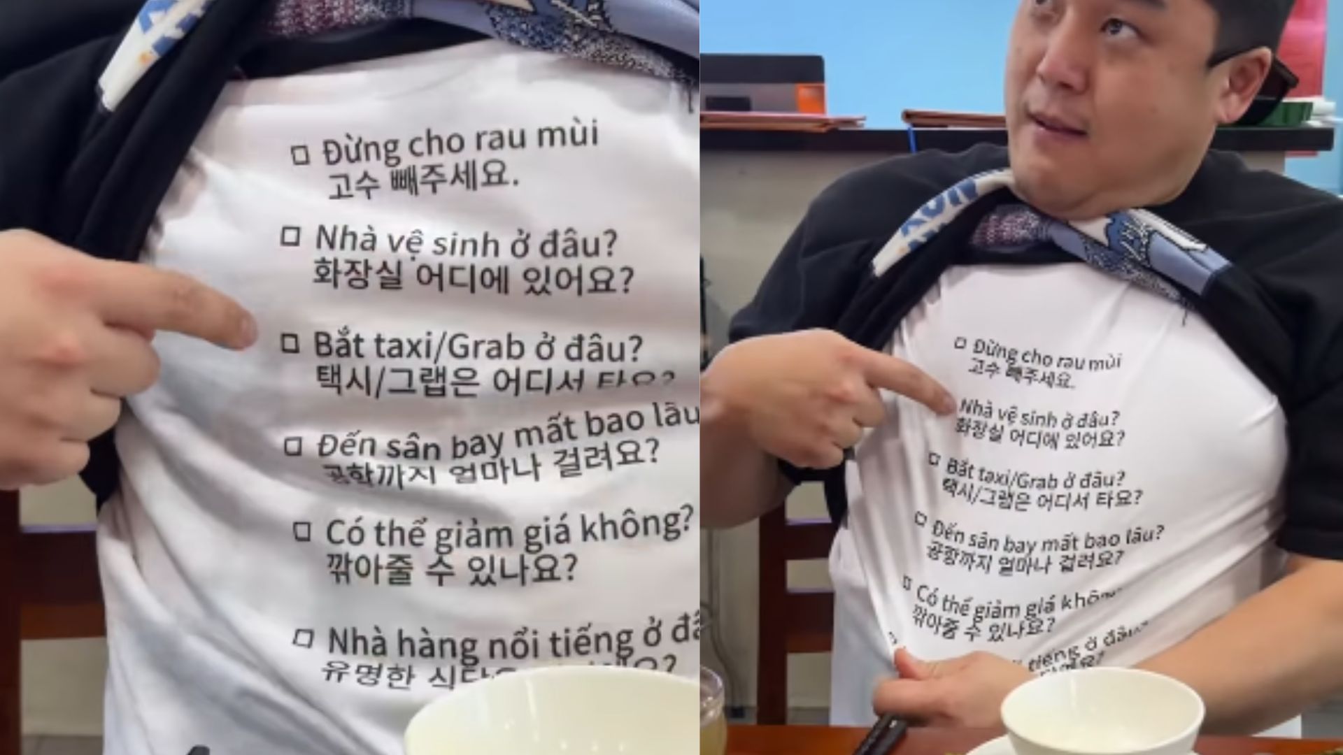 Chiếc áo sáng tạo của du khách Hàn (Nguồn: @baby_seri_p)