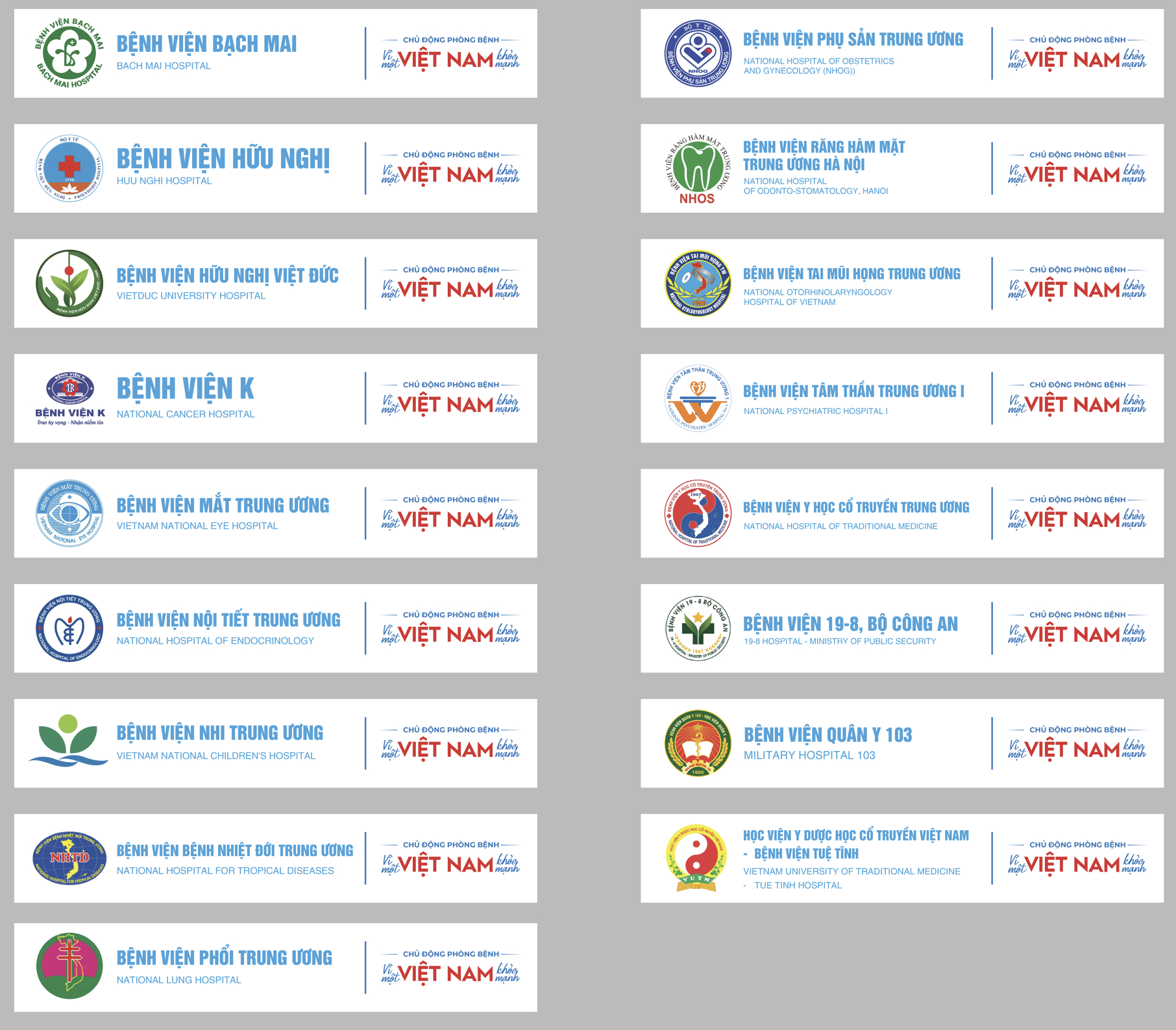  Các đơn vị y tế tham gia hoạt động
