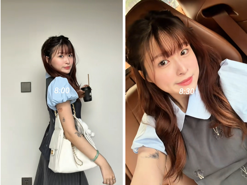 Chao trong video chia sẻ một ngày đi làm văn phòng. Ảnh chụp màn hình