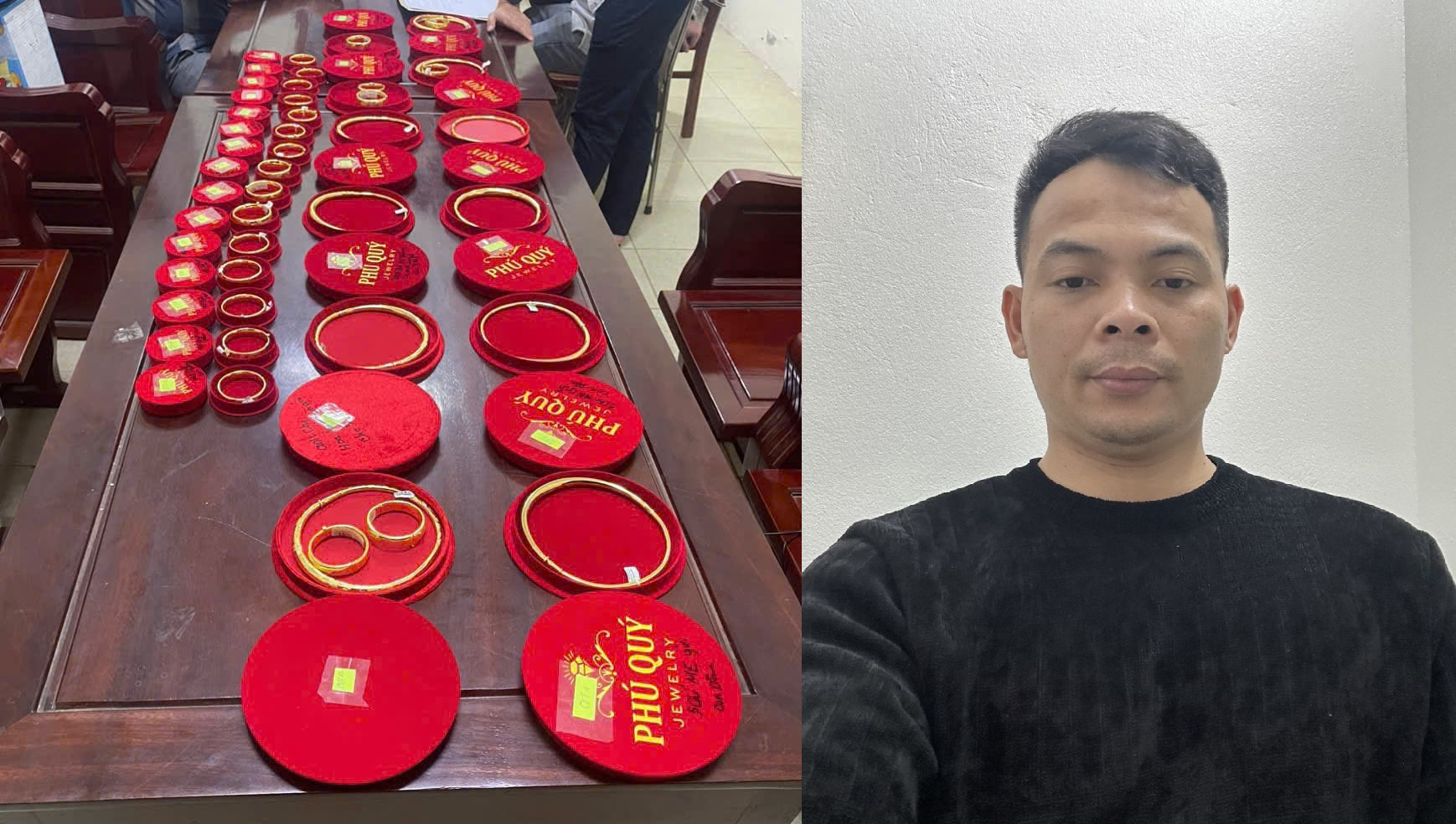  Bị can Đinh Văn Cường và tang vật vụ án