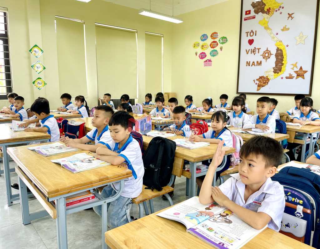 Một tiết học tiếng việt của học sinh lớp 1A3, Trường Tiểu học Móng Cái 2 (phường Móng Cái 2). Ảnh: Cổng TTĐT tỉnh Quảng Ninh