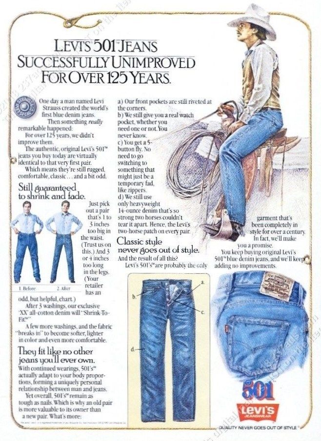 Thiết kế Levi’s 501 Jeans (Ảnh: Pinterest)