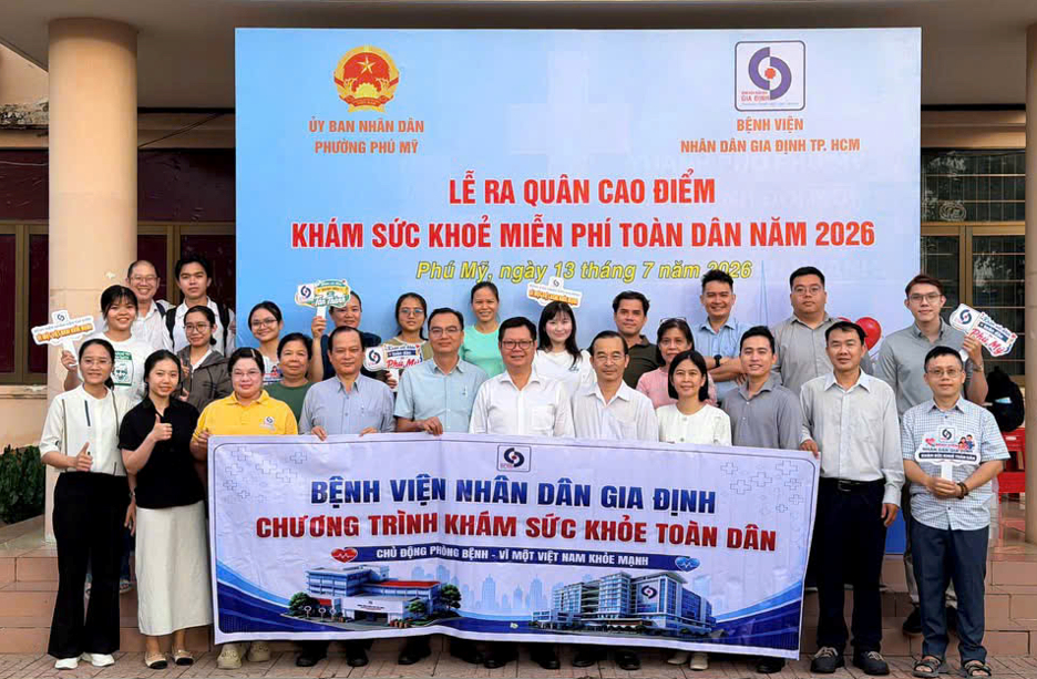 BV Nhân Dân Gia Định đã ký kết hợp đồng và chính thức ra quân khám sức khoẻ nhân dân phường Phú Mỹ