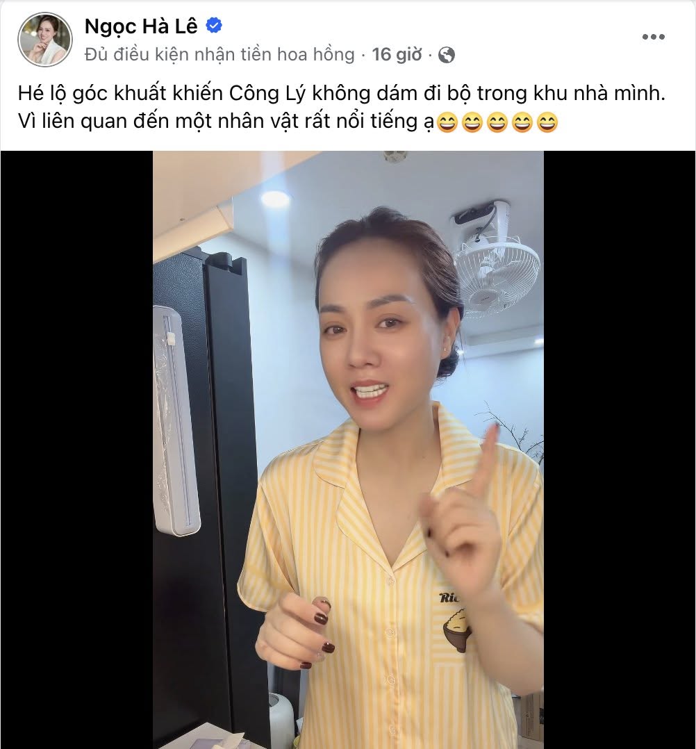Bài đăng của Ngọc Hà. Ảnh: FBNV