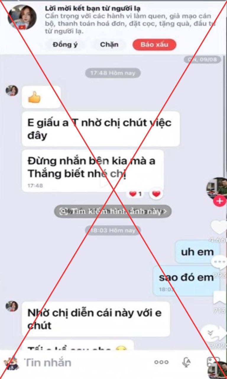 Đối tượng tạo dựng câu chuyện ngụy trang để lừa đảo. Ảnh: Công an tỉnh Gia Lai