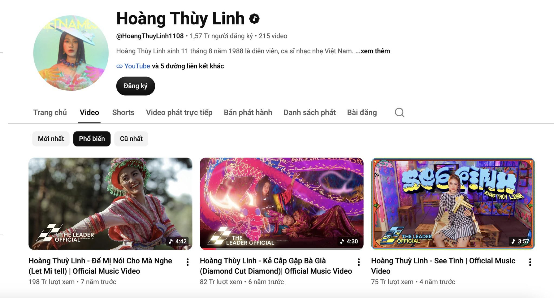 Thu nhập của Hoàng Thùy Linh