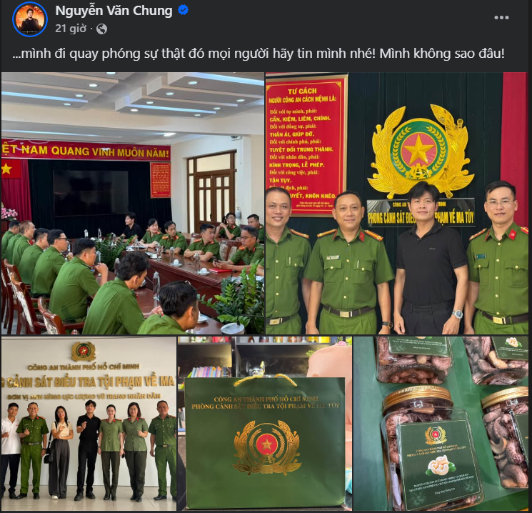 Dòng chia sẻ của nhạc sĩ Nguyễn Văn Chung trên trang cá nhân. Ảnh chụp màn hình