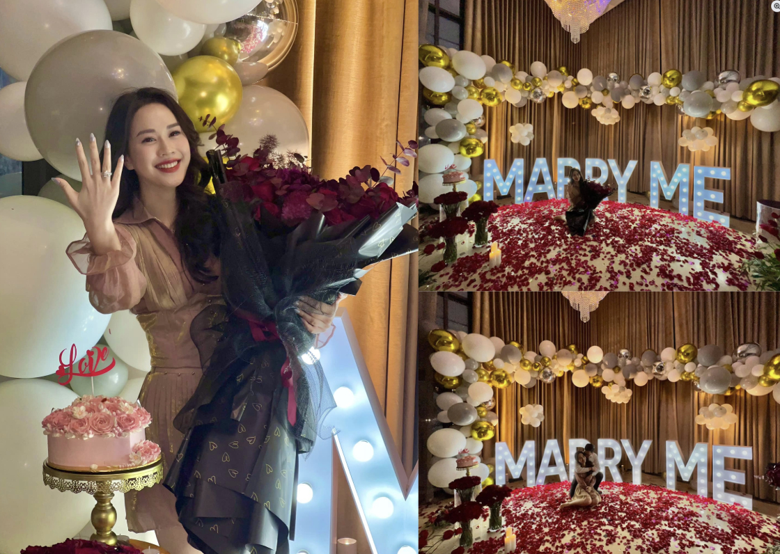 Nữ MC khoa khoảnh khắc được cầu hôn đầy lãng mạn (Ảnh FBNV)