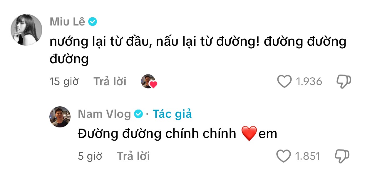 Tương tác ngọt ngào của cặp đôi.