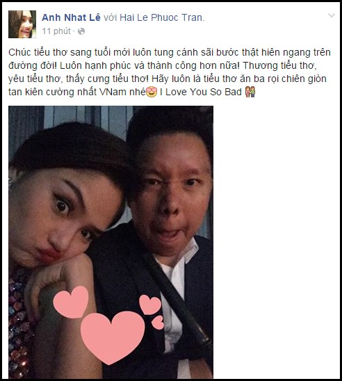 Cả hai từng thoải mái thể hiện tình cảm trên mạng xã hội.