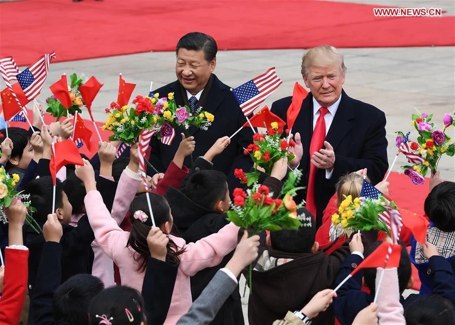 Tổng thống Donald Trump trong chuyến công du đến Trung Quốc.