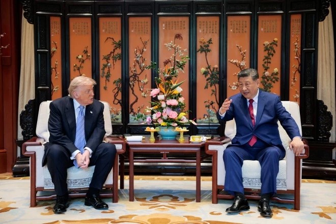 Tổng thống Trump và Chủ tịch Tập Cận Bình trong một cuộc gặp mặt.